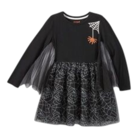 Cat & Jack Black and Orange Spider Web Dress - Picture 1 of 5